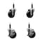 Service Caster 3.5'' Soft Rubber Wheel Swivel 3/4'' Expanding Stem Caster Set 2 Brakes, 4PK SCC-EX20S3514-SRS-2-TLB-2-34 - alternate 1